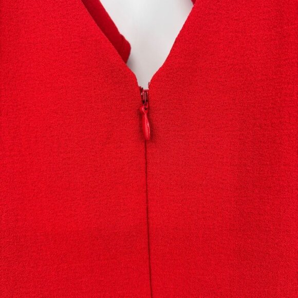 Eliza J Women s VNeck Ruffle Midi Sheath Dress Red Size 6 - Picture 5 of 10